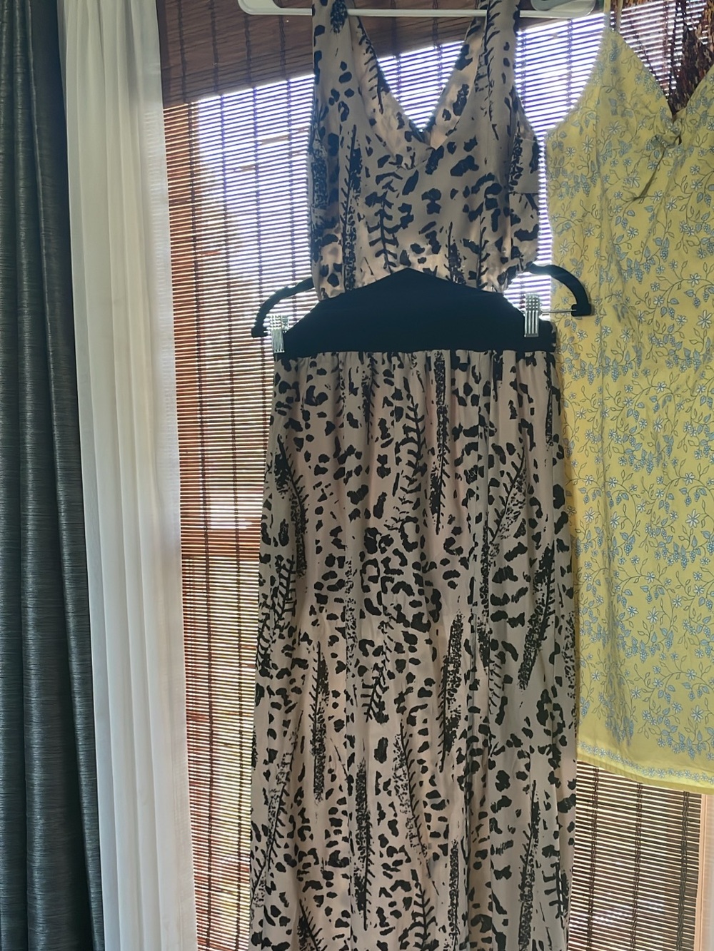 HOMMAGE Beige and Black Printed Maxi Skirt